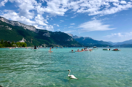 baignade et paddle au lac d'annecy